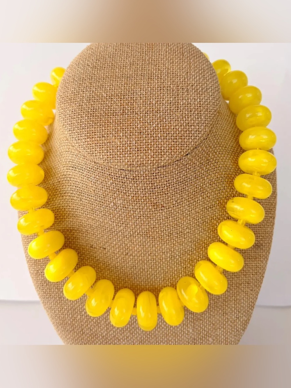 Yellow Statement Chunky Beaded Necklace - Women's Jewelry